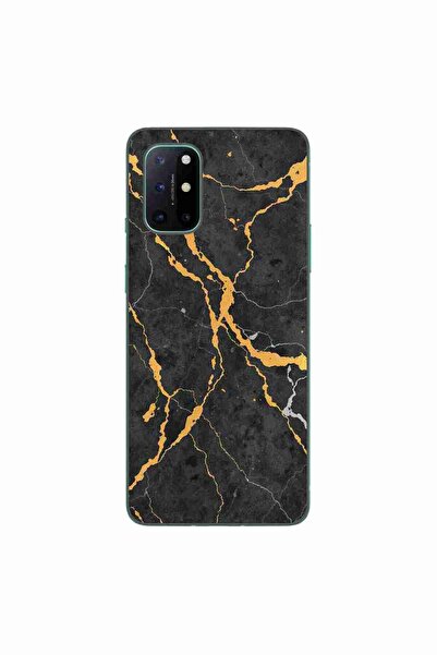 OEM Husa compatibila cu OnePlus 8T Silicon Gel Tpu Model Noir Gold Marble