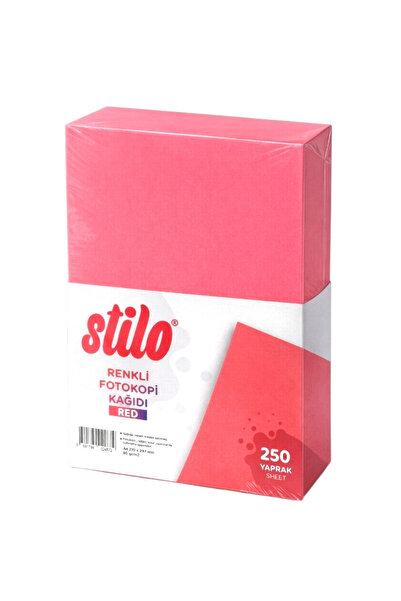 Stilo A4 Color Copy Paper 250 Sheets 80 Grams Red
