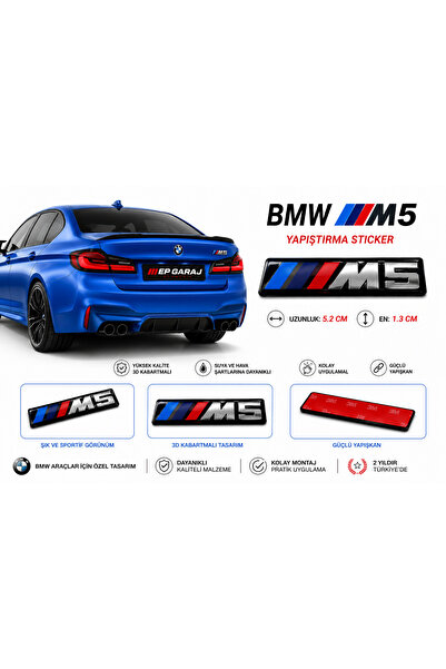 EP GARAJ OTOMOTİV Bmw M5 Adhesive Sticker / Logo Plastic Apparatus – High Qua...