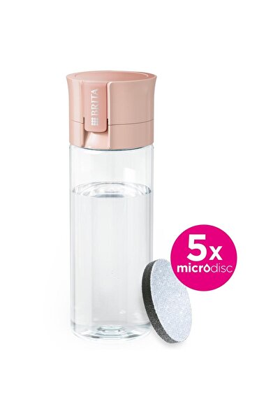BRITA Vital Water Filter Bottle BR1059293, 0.6 L + 5 MicroDiscs, Pink