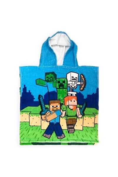 MINECRAFT Kids' bath towel, poncho type, 100% cotton, multicolor, 55x110 cm, ...
