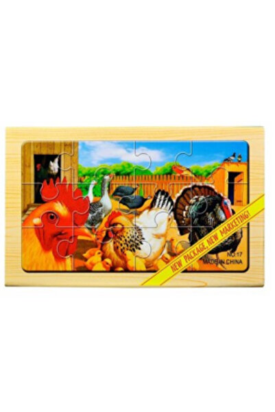 PlayFun Set 4 Puzzle-uri din Lemn pentru Copii, 48 Piese