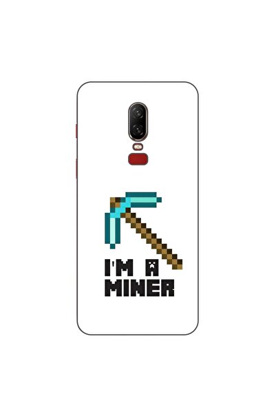 OEM Husa compatibila cu OnePlus 6 Silicon Gel Tpu Model Minecraft Miner