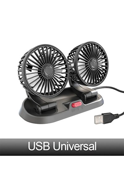 sharpdo 360 Degree Rotation Dual Head Car Fan USB Strong Silent Electric Fan