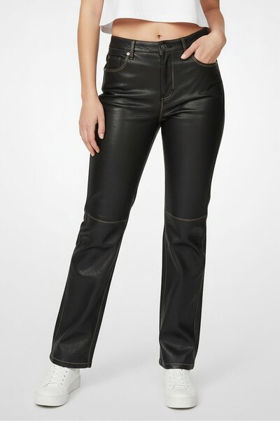 Don't Call Me Jennyfer Women Regular Fit Solid Straight Leg Pants, Charcoal B...