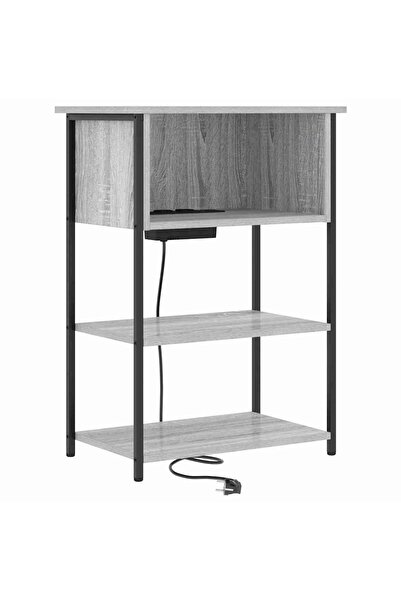 vidaxl Nightstand Sonoma Grey 55 x 31 x 76 cm Composite wood
