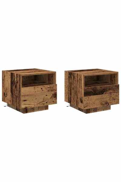 vidaxl Dulap de noapte 2 pcs Lemn vechi 40 x 39 x 37 cm Lemn compozit