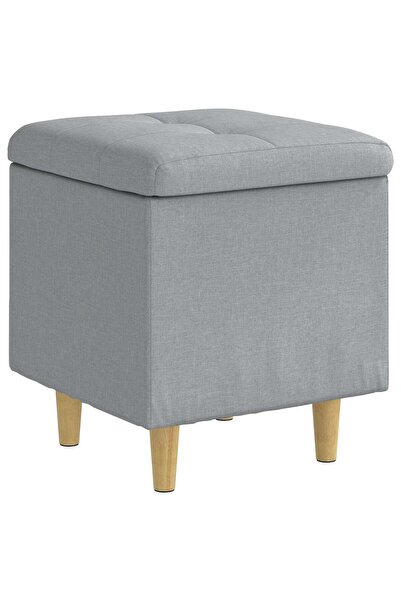 vidaxl Ottoman cu Depozitare Gri deschis 40 x 40 x 45 cm țesătură
