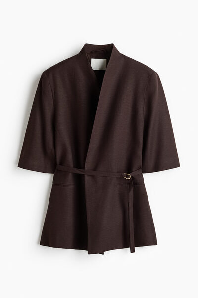 H&M Keten Karışımlı ve Kısa Kollu Blazer