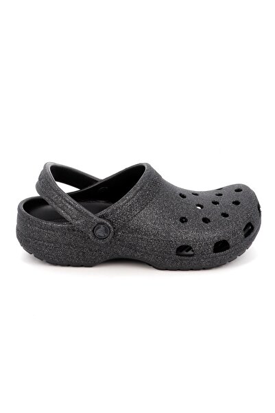 Crocs Γυναικείο Σαμπό Classic Glitter Glog Ανατομικό Χρώματος Μαύρο 205942-0WH