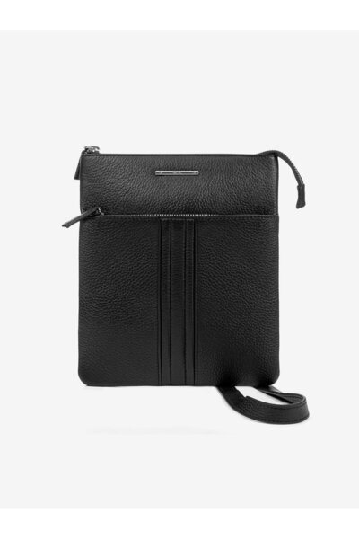 Geox Černá pánská kožená crossbody taška