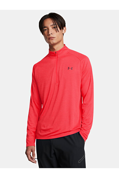 Under Armour Pánské tričko UA Tech Textured 1/2 Zip-RED