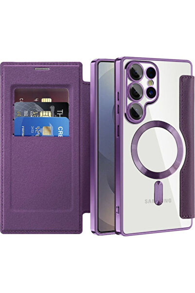 Techsuit Θήκη Σιλικόνης Book Purple (Γκάλαξι S25 Ούλτρα)