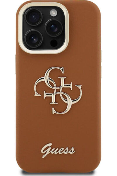 Guess Δερμάτινη Πίσω Θήκη PU με Υφή Κόκκων, Καφέ (iPhone 15 Pro Max) Κωδικός:...