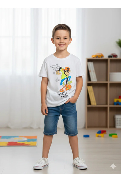 Serena White boys' t-shirt with "Printed