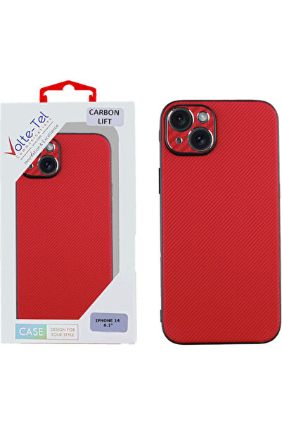 Other Volte-Tel Carbon Lift Κόκκινο Κάλυμμα Πλάτης Σιλικόνης (iPhone 14)