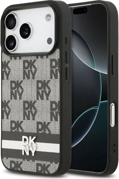 Dkny Καρό Σχέδιο Ριγέ Πίσω Κάλυμμα Μεταλλικό Μαύρο (iPhone 17 Pro) Κωδικός: D...