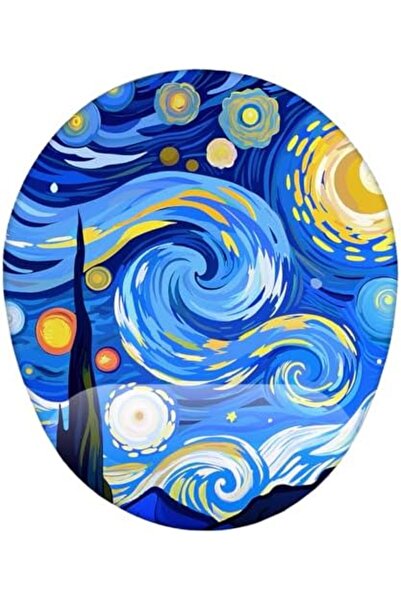 Yıldızan Nzr Beautestore Starry Night Illustration Mouse Pad with Wrist Suppo...