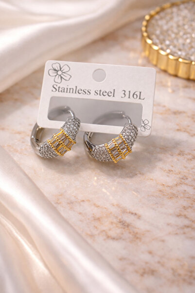 Bozhi Earrings Steel Silver Elegant Gift