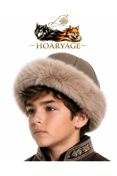 hoaryage قبعة بورك من الجلد الطبيعي للأطفال من Snotop Fur للاستخدام الخارجي ل...