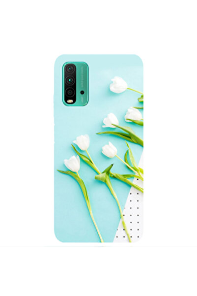Other Xiaomi Redmi 9T White Tulips Transparent Silicone TPU Θήκη