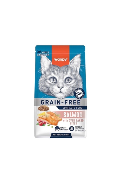 Wanby Dry Food for Adult Cats with Salmon Flavor, Grain-Free, 500g