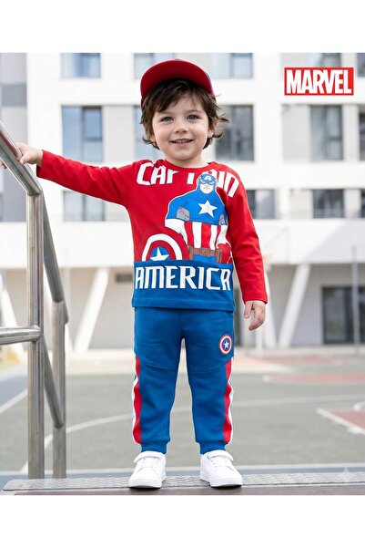 Babyhug Marvel طقم تي شيرت بأكمام طويلة وبنطلون رياضي من قماش الجيرسي المفرد ...