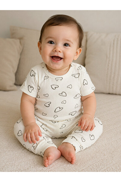 greenmoss 100% Cotton Perforated Fabric Summer Baby Bodysuit Set