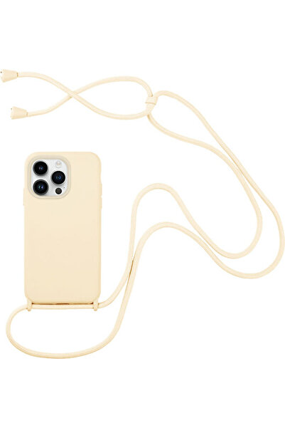 Other Sonique Carryhang Πίσω Θήκη Σιλικόνης 0.5mm με Λουράκι Μπεζ (iPhone 14 ...