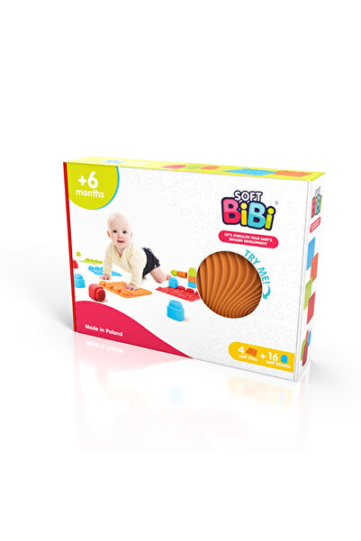 meli Set covoraș senzorial moale BiBi cu blocuri de construcție, 20 de piese