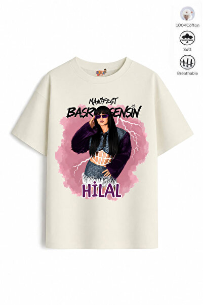 Belya Kids Wear Girl's Oversize Cotton Mani Crescent Design10 T-Shirt