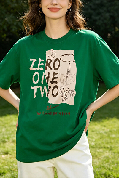 Fleck تي شيرت نسائي من Zero One Two Warrior Star بطباعة جرافيكية كاجوال فضفاض...