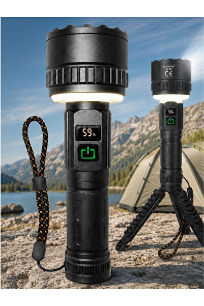 TAREZ GP-287 Tripodlu Kamp Lambası Şarjlı LED El Feneri Taşınabilir Outdoor Ç...