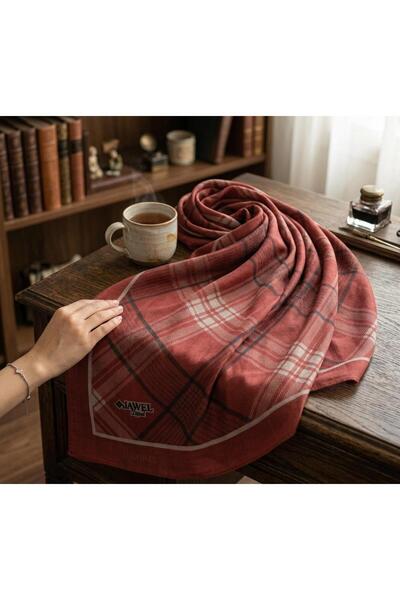 JAWEL Plaid Patterned Cotton Soft Shawl