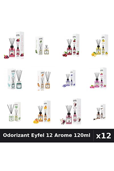 Eyfel Top Bottom Set of 12 Room Air Fresheners with Sticks - 12 Assorted Frag...