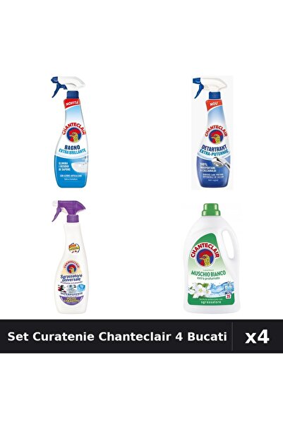 Chanteclair Set 4 Curatenie 625ml - Degresant, Detartrant, Detergent 1575ml 3...