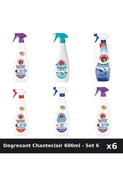 Chanteclair Set 6 Degresant Universal 600ml + Detartrant 625ml - 6 Arome, Cur...