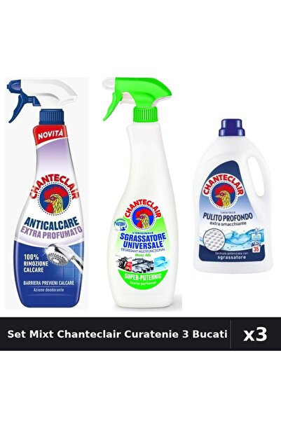 Chanteclair Set 3 Degresant și Detergent - 625ml, 600ml, 1575ml (35 Spălări)