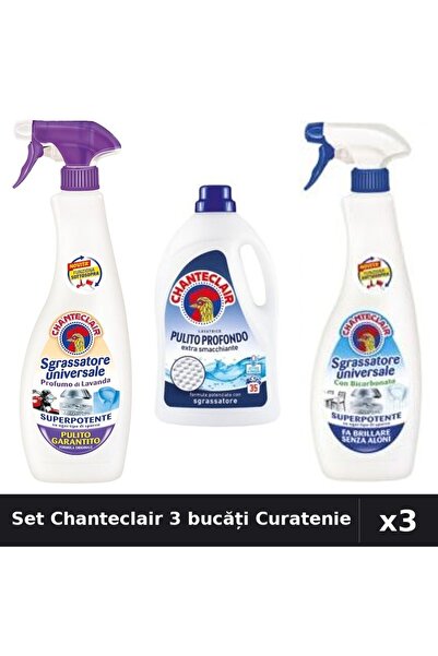 Chanteclair Set 3 Degresant și Detergent 600ml-1575ml Lavanda Bicarbonat Cura...