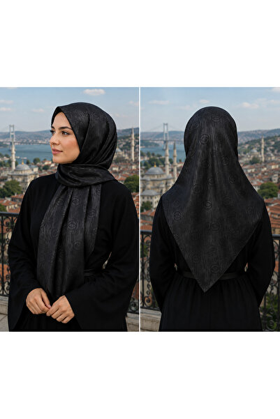 PREMİUM SİYAH JAKARLI ŞAL