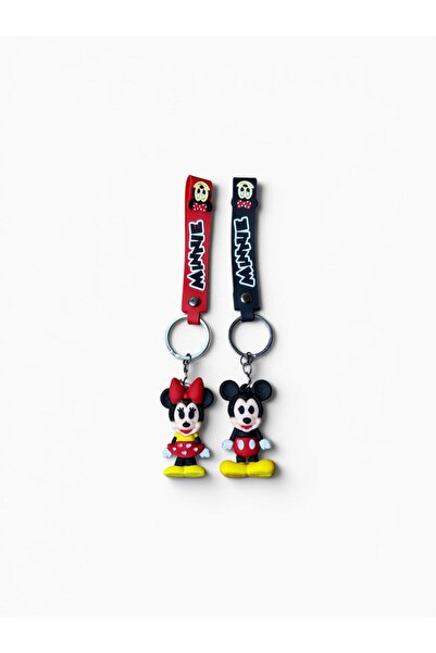 MEGOLA STORE Mickey Minnie Mouse Double Keychain Lover Keychain with Pvc Figure