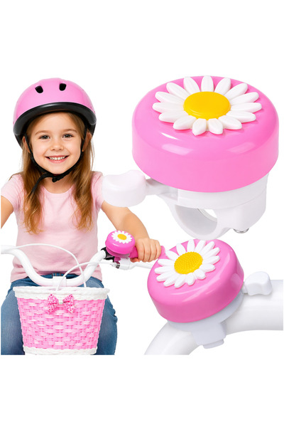 Gearox Clopot pentru biciclete și scuter pentru copii cu floare roz