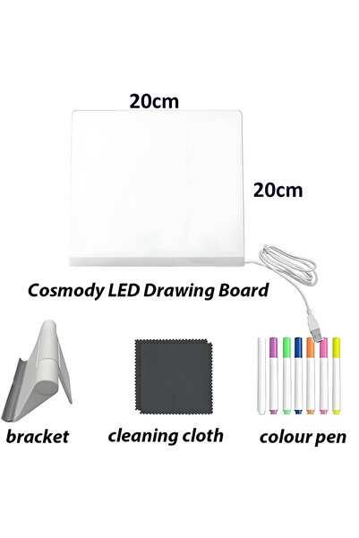 choice2 20x20cm LED Acrylic Drawing Board DIY Erasable Luminous Writing Board...