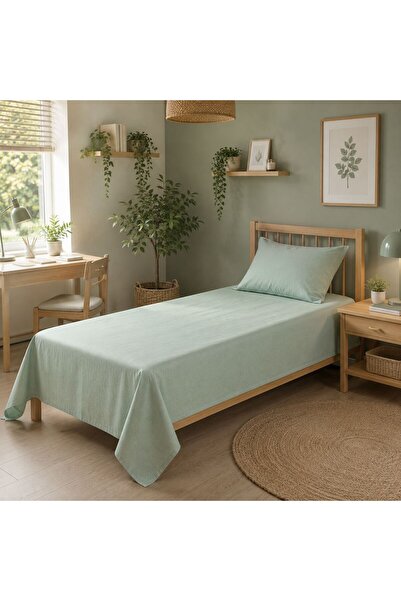 MundoLindo Single Non-Elastic Sheet Set 100% Cotton 160X240 cm Pillowcase Inc...