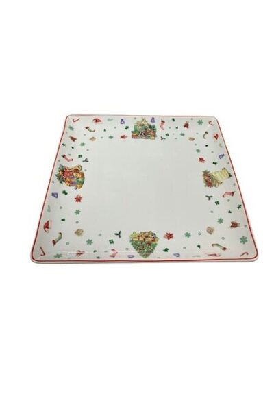OEM Square Ceramic Christmas Plate, 25 cm