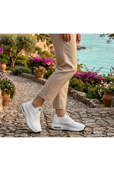 Guja 26Y302 Women's White Knitwear Thick Air Comfort Orthopedic Comfortable S...