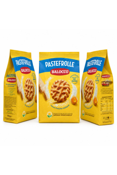 Balocco Set 3 x Pastefrolle Biscuits, 700 g/piece, Italian biscuits with fres...