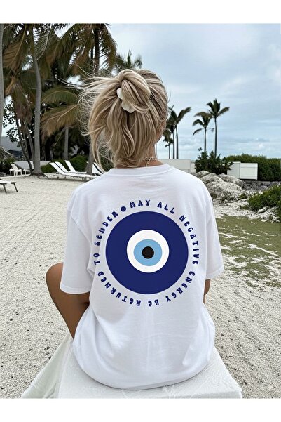 PAVRO Unisex Άνετο T-shirt με μικτό σχέδιο και στάμπα