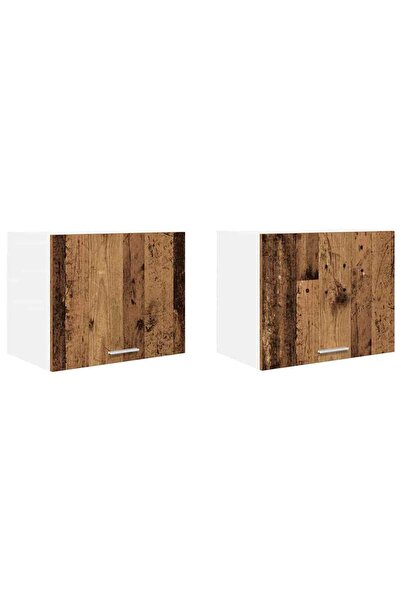 vidaxl Wall cabinet with 2 doors Old wood and White 50 x 31 x 40 cm