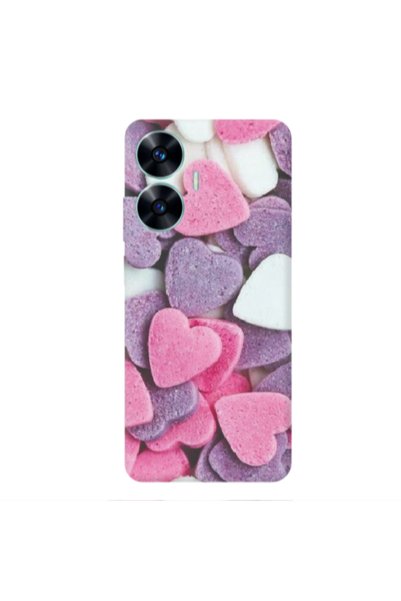 Other Realme C55 Sponge Hearts Transparent Silicone TPU Θήκη